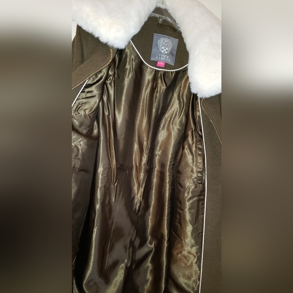 Vince Camuto Olive Coat with Detachable Collar women's size  S  NWT - Picture 8 of 16